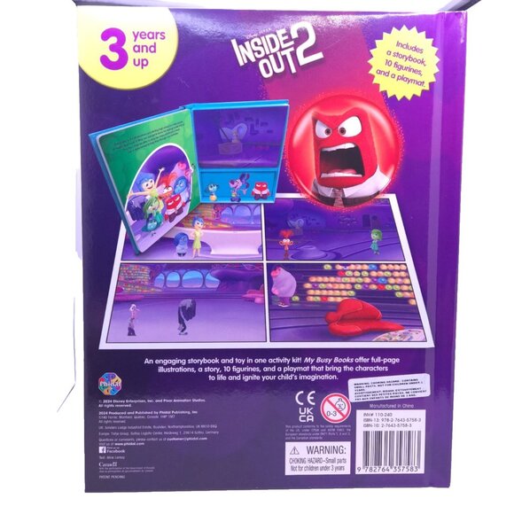 Inside Out 2 My Busy Books Storybooks Disney Pixar 10 figurines & Playmat New - Picture 3 of 9